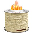 thumbnail image 1 of Outsunny Smokeless Fire Pit with Mat, 20" Firepit, Magnesium Oxide, Yellow, 1 of 10