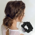 thumbnail image 2 of Unique Bargains 1 Pc Cube 1 Pc Faux Crystal Hair Rope Hair Scrunchies for Women for Girls Black, 2 of 3