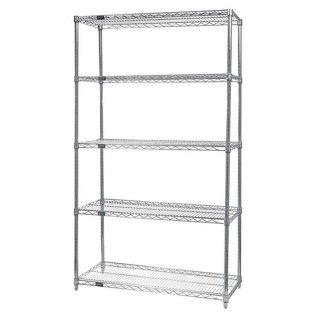 Quantum Storage WR54-1436S-5 Unité de Rayonnage en Fil d'Acier Inoxydable à 5 Étagères, 14 x 36 x 54 Po.