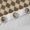 thumbnail image 4 of Homewish Brown Rhombus Checkered Blackout Curtains Set of 2 (52x84 Each),Retro Boho Geometric Window Curtains,Bohemian Plaid Print Curtains and Drapes For Girls Teens,Breathable Home Decor, 4 of 6