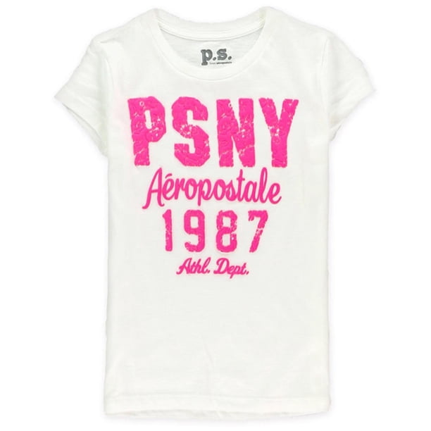 Aeropostale Girls PS NY 1987 Graphic T-Shirt, Blanco, M (10)