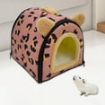 thumbnail image 6 of TOOYFUL 2 in 1 Foldable Pet House Cat Bed Semi Enclosed Convertible Hideaway Suitable for All Seasons with Removable Washable Cushion red 35x29x29cm, 6 of 10