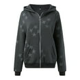 thumbnail image 6 of Oversized Zip Up Hoodie for Women Vintage Stars Print Long Sleeve Hoodies with Pocket Fall Casual Lightweight Cute Sweatshirts, 6 of 9