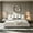 Beige, variant on Modern King Size Upholstered Bed Frame with Segmented Plump Compressed Sponge Headboard, Shiny velvet & Sturdy Leg, Gray