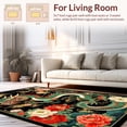 thumbnail image 2 of ODIKA 2'x3' Machine Washable Non-Slip Area Rug, Dragon & Chrysanthemum Asian Motif High Traffic Rug, Red, 222080, 2 of 7