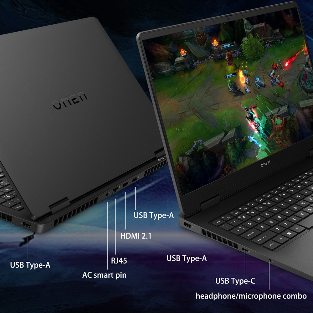 HP OMEN 16" WQXGA 240Hz RTX 5070 Gaming Laptop, Intel Ultra 9 285H, 16GB RAM, 512GB SSD, Black