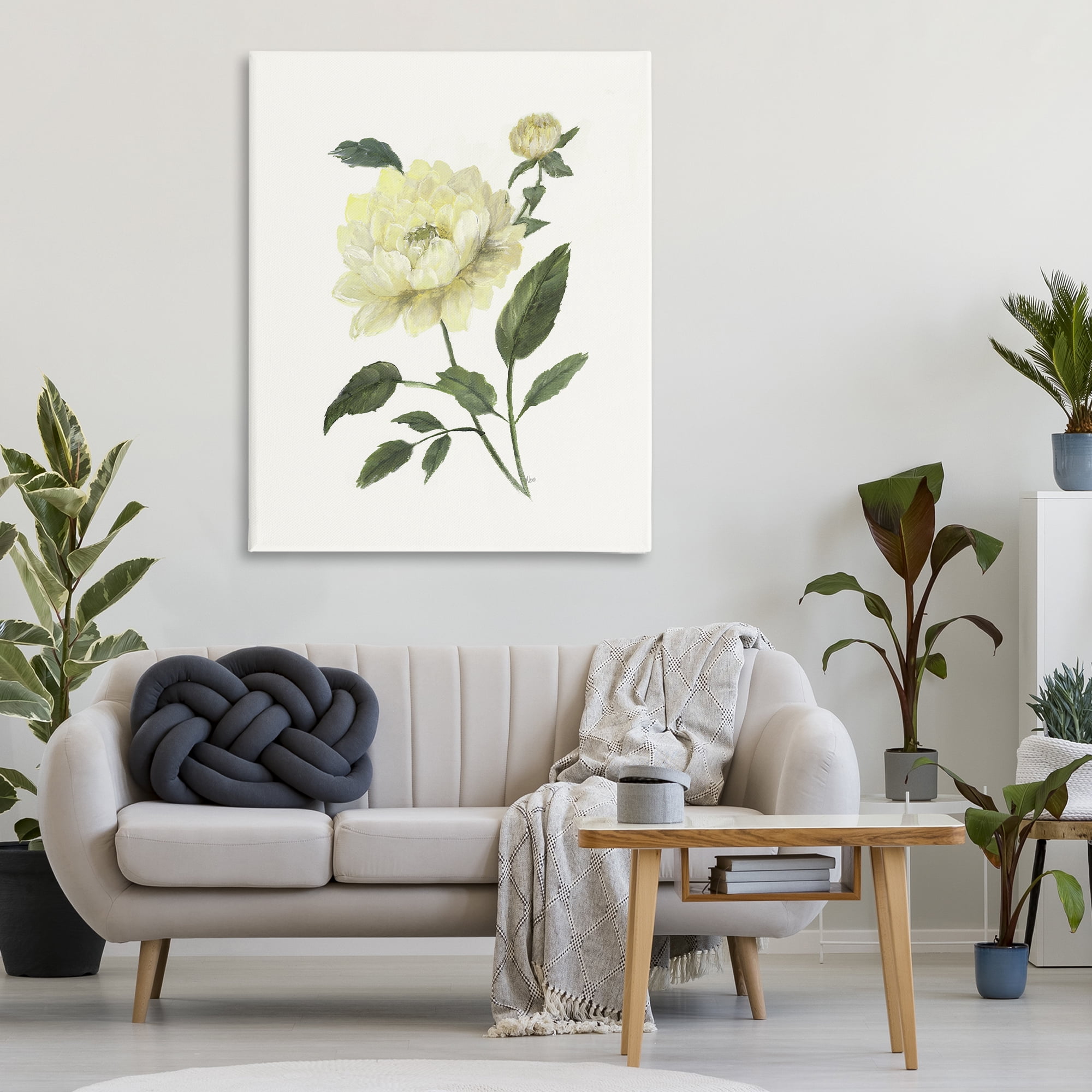 Stupell Industries Cream Garden Peony with Buds Canvas Wall Art, design by Nan