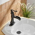 thumbnail image 3 of BWE Oil Rubbed Bronze Bathroom Faucet Waterfall Farmhouse Sink Mixer Tap Deck Mounted Single-Handle with Drain Assembly and Supply Hose Lead-Free Lavatory Matte, 3 of 10