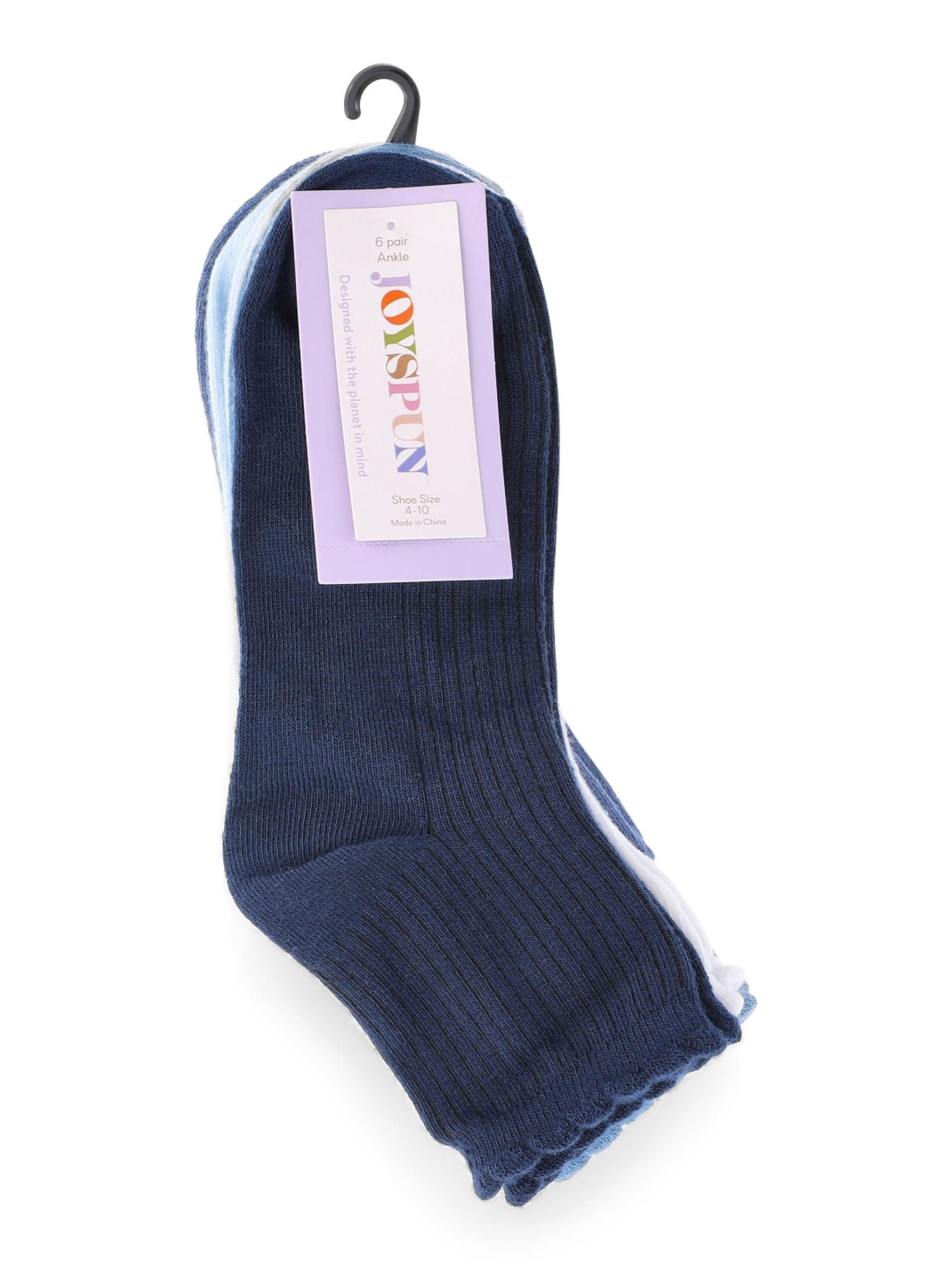 Joyspun Women’s Essentials Ankle Dress Socks, 6-Pack, Fits Shoe Sizes 4-10