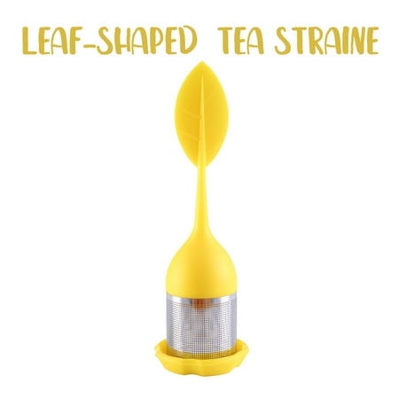 

Tea Infuser ，Silicone Handle Stainless Steel Strainer with Drip Tray
