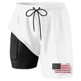 thumbnail image 4 of Bainana Mens Swim Trunks American Flag 2 In 1 Patriotic Swim Shorts 4Th Of July Quick Dry Comfortable Beach Travel Sport Shorts, 4 of 4