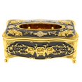 thumbnail image 4 of Dispensador de pañuelos vintage para coche, 22 x 13 x 9,5 cm Negro dorado, 4 of 9