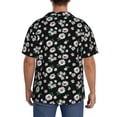 thumbnail image 3 of Pofeuu Daisies Flowers Print Mens Casual Short Sleeve Shirts Beach Summer Spread Collar Pocket Tops Men's Casual Short-sleeved Shirt-X-Large, 3 of 5
