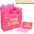 thumbnail image 3 of 2026 New 14 Inch Gold Foil Birthday Gift Bag, Large Party Bag with Tissue Paper, Card, Envelope and Gift Tag, 3 of 6