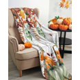 thumbnail image 3 of Flannel Throw Blanket for Couch Sofa Bed,Thanksgiving Pumpkin Fall Leaves Soft Cozy Warm Fuzzy Blanket 60x80in,Lightweight Fleece Blanket, 3 of 6