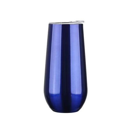 

Biplut 1Pc 6oz Double-Wall Stainless Steel Vacuum Insulated Cup Coffee Tea Mug Tumbler (Clear Blue)