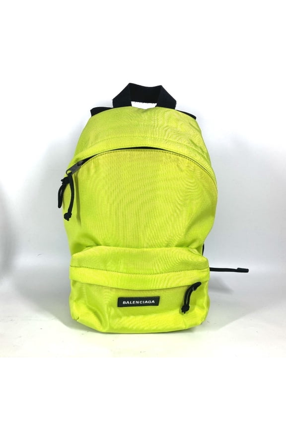 Pre-Owned BALENCIAGA 558163 Explorer Backpack, Nylon Canvas, Men's, Women's, Yellow