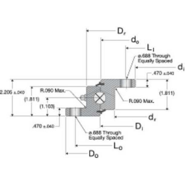 SILVERTHIN BEARING SK6-25NZ Roulement à couronne d'orientation, acier au carbone