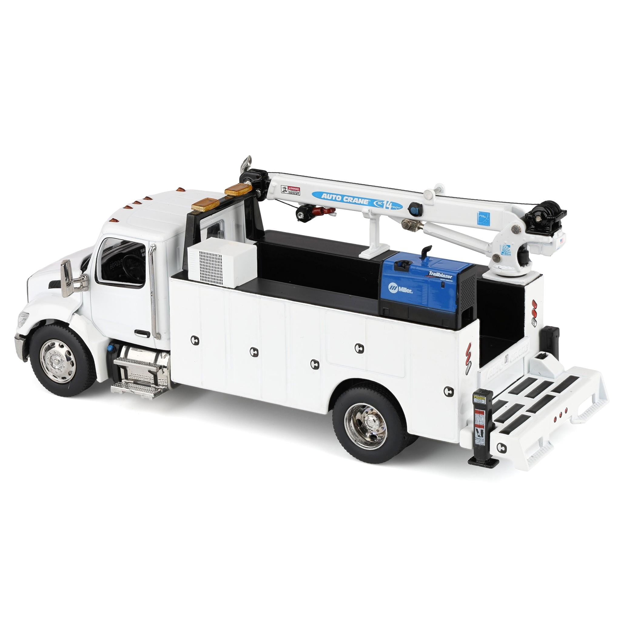 Diecast Masters 1/50 White Peterbilt 536 Auto-Crane Work Service Truck with Miller Trailblazer 71223