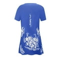 thumbnail image 5 of QIPOPIQ Robe Maxi pour Femme Plage Élégante à Manches Courtes Tendance Décontractée Robes Aguichant d'Été Robe à Volants Imprimé Floral Chandail à Enfiler Robe à Col Rond Offres 2023, 5 of 5