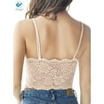 thumbnail image 3 of Deago Women's Lace Padded Bralette Bra Top Floral Stretch Wirefree Lingerie Sexy Bras (L,Apricot), 3 of 5