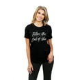 thumbnail image 2 of Follow The Call Of The Disco Ball Women's Fashion Relaxed T-Shirt Tee Heather Black Medium, 2 of 5