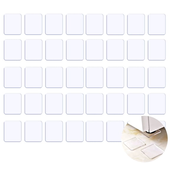 40 Pcs Self Adhesive Anti Slide Furniture Pads Clear 1.57 Inch Square No Skid Grippers Self Adhesive Anti Slip Furniture Pads for Hardwood Floors & Couches