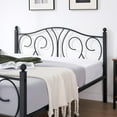 thumbnail image 4 of VECELO Queen Metal Bed Frame with High Headboard and Footboard, Heavy Duty Slat Support/Mattress Foundation Platform Bed, Black, 4 of 8