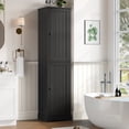 thumbnail image 2 of Hiphuta 71" Tall Narrow Bathroom Storage Cabinet, Slim Bathroom Storage Tower with Adjustable Shelves & Door Shelves, Narrow Cabinet with Doors for Small Spaces, Black, 2 of 7