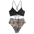 thumbnail image 3 of Bikini ZAFUL Twist, traje de baño con cordones cruzados de cintura alta para mujer, 3 of 5