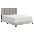 thumbnail image 1 of Modern Fabric Upholstered 60" Queen Bed in Grey, 1 of 7
