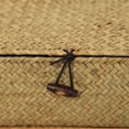 thumbnail image 6 of Seagrass Woven Storage Basket with Lid, Square Decorative Wicker Bin for Home Organization, 5.5"X5.5", Stackable Design, 1* Storage Basket, 6 of 9