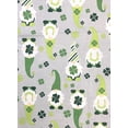 thumbnail image 3 of Serafina Home St. Patrick's Day Flannel Back Vinyl Tablecloth: Cute Garden Gnomes Celebrate with Shamrock Clovers Decorations Table Cover (52" x 70" Inch), 3 of 5