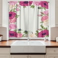 thumbnail image 2 of Ambesonne Anemone Flower Kitchen Curtains, Lively Bridal, 55"x45", Pink Green Apricot, 2 of 3