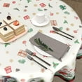thumbnail image 4 of Merry Christmas Round Tablecloth 60 Inch Winter Snowman Table Cloth Washable Circle Cover for Holiday Picnic Party Home Decor, 4 of 6