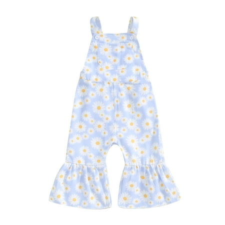 

Bagilaanoe Toddler Baby Girl Jumpsuit Fly Sleeve Floral Print Romper Overalls 6M 12M 18M 24M 3T 4T Kids Long Flared Pants Clothes