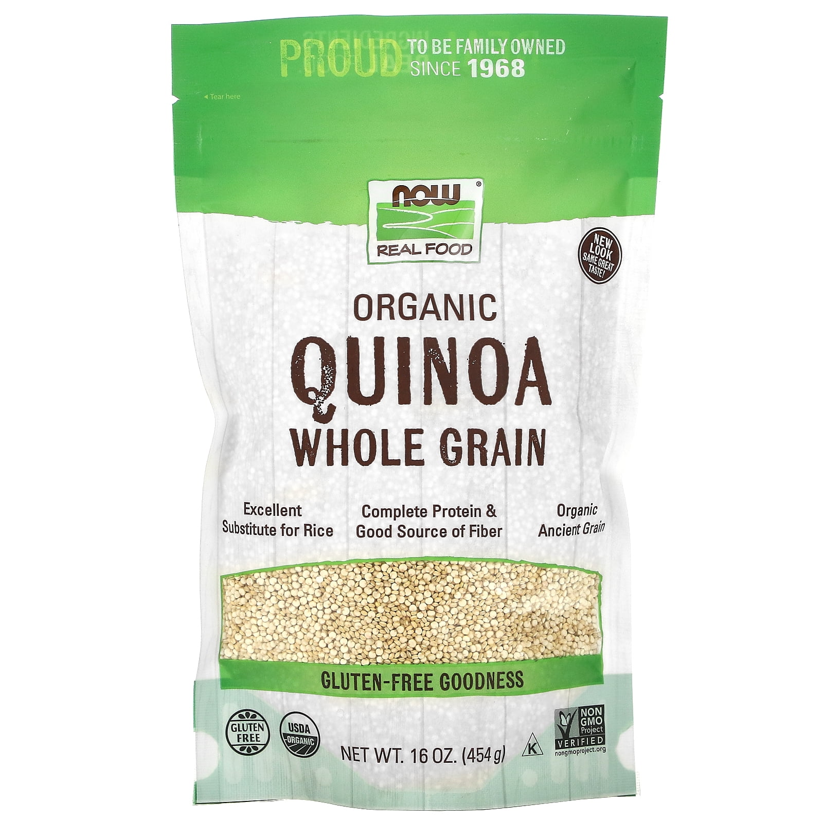 Organic Quinoa, Whole Grain, 16 oz (454 g), NOW Foods