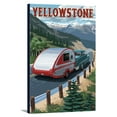 thumbnail image 1 of Yellowstone, Montana - Retro Camper - Lantern Press Artwork (24x36 Gallery Wrapped Stretched Canvas), 1 of 8