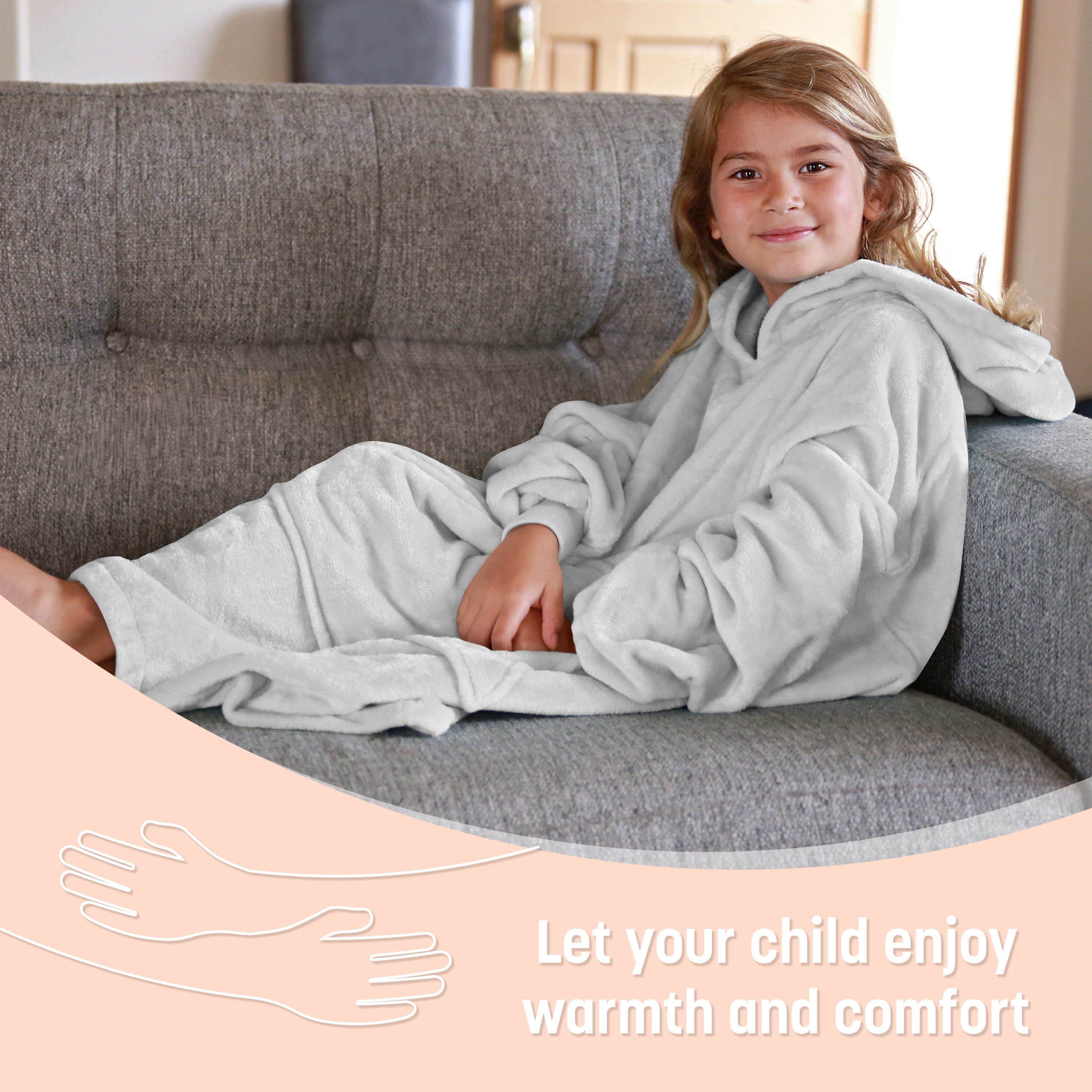 Catalonia Oversized Blanket Hoodie Sweatshirt, Fleece Pullover with Large Front Pocket, Super Soft Warm Comfortable for Teenagers Kids Youth