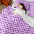 thumbnail image 4 of Castle Fairy Teenagers Geometric Lattice 7-Piece Twin Bedding Sets,Minimalist Plaid Bedding Comforter Set,Pink Purple Breathable Sheet Sets,Super Cozy Room Decor, 4 of 8