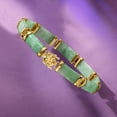 thumbnail image 4 of Ross-Simons Green Jade "Good Fortune" Bracelet in 18kt Gold Over Sterling, Women's, Adult, 4 of 6