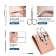 thumbnail image 5 of Juego de 7 piezas de cortaúñas para manicura y pedicura, juego de tijeras y cuchara para orejas de acero inoxidable para manicura, color negro, 5 of 5