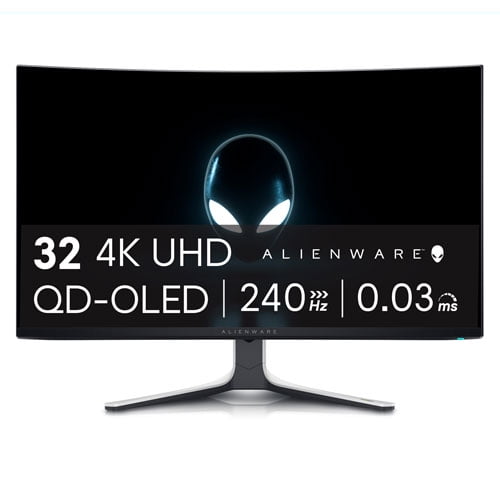 Refurbished (Excellent) - Alienware 32" 4K UHD 240Hz 0.03ms Curved QD OLED Gaming Monitor (AW3225QF)