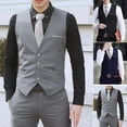 thumbnail image 2 of Fule Men's Formal Business Casual Dress Vest Suit Slim Fit Tuxedo Waistcoat Coat, 2 of 4