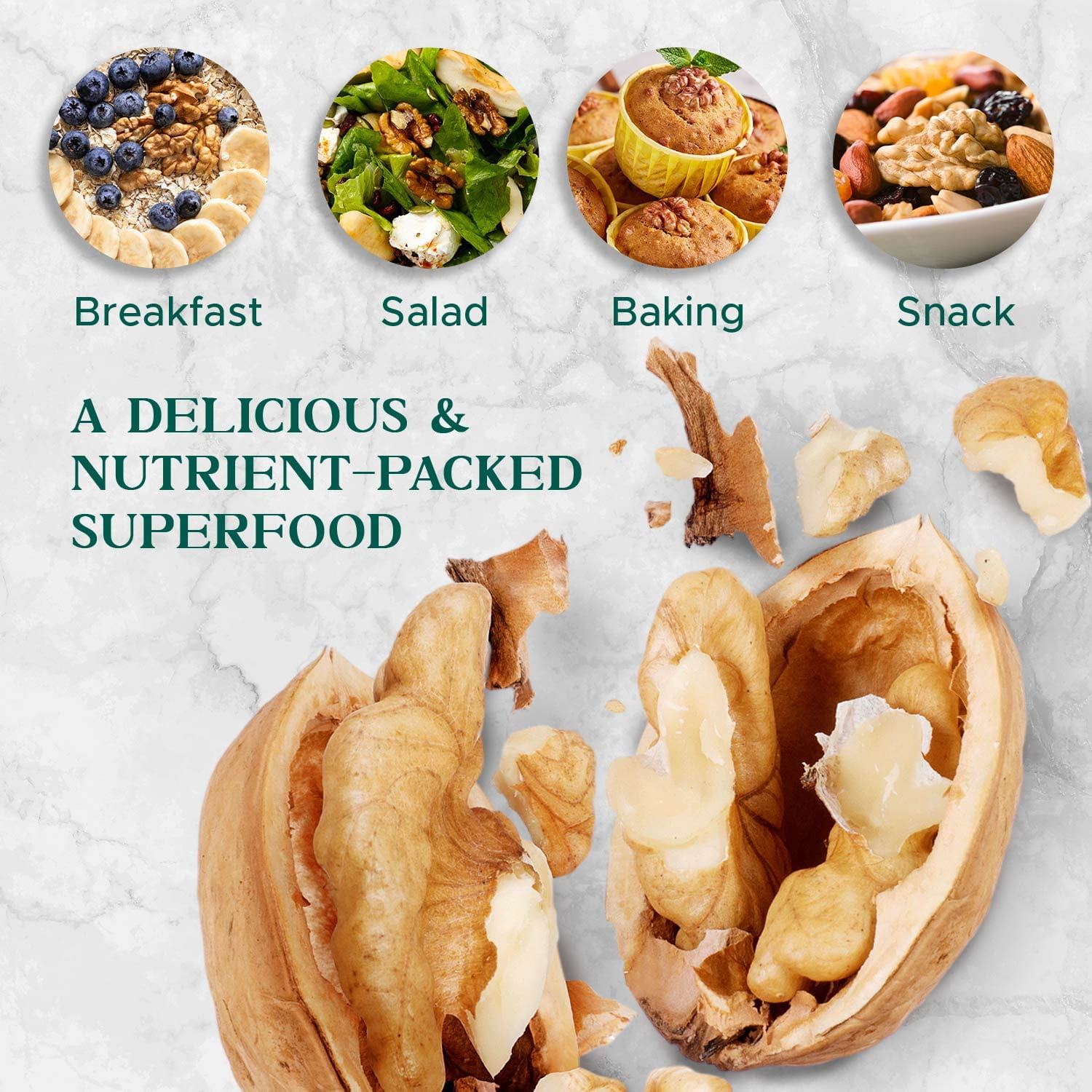 I'M A NUT California Raw Shelled Walnuts-Halves and Pieces-No PPO Non GMO Kosher Vegan- 48 oz