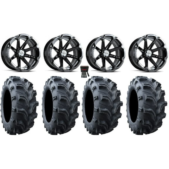 MSA Diesel 14" Wheels Black 28" Vampire II Tires Honda Foreman Rancher SRA