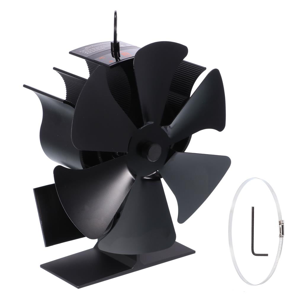 Stove Fan 6Blade Heat Powered Thermal Air Distribution Fan Aluminum