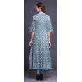 thumbnail image 4 of Bimba Robe Anarkali Ethnique Bleue Imprimée Col Mandarin Kurtis Indien pour Femmes Tenue de Fête Anarkali Kurta -Petit, 4 of 5
