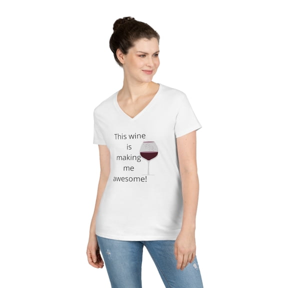 Awesome Wine Ladies' V-Neck T-Shirt