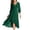 *Green, variant on U Women's V-Neck 3/4 Puff Sleeve High Low Hem Chiffon Midi Dress Orange,Women's Plus S